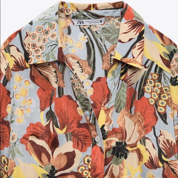 Zara Satin Effect Print Dress - Picture 6 of 7